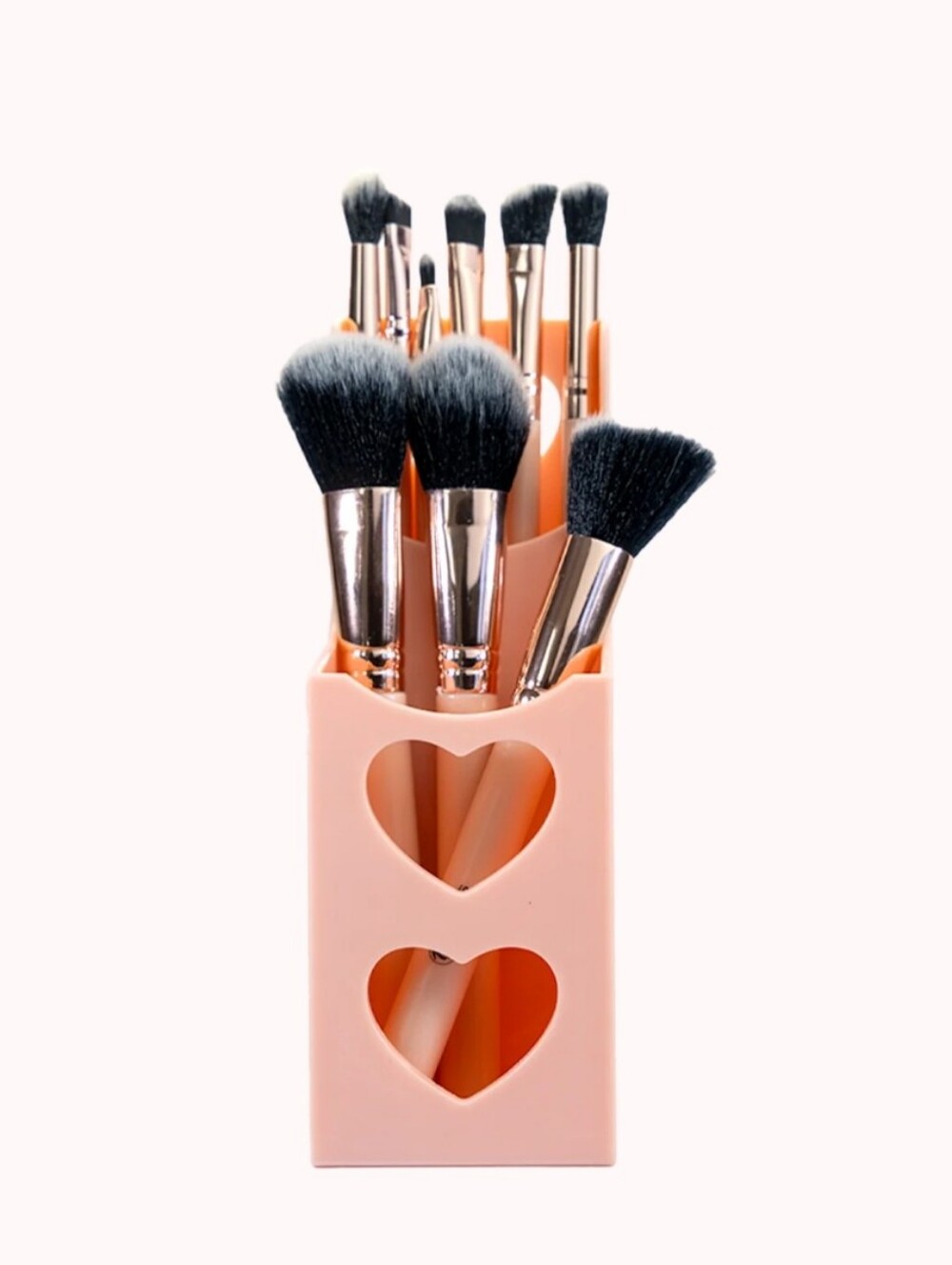 Simply Bella Professional 9-Piece Makeup Brush Set - Peach & Purple